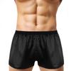 YOOJIA Men's Soft Silk Satin Boxer Briefs Underwear Beach Swim Trunks Lingerie Shorts Pajamas Underpants Black Large view 1