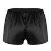 YOOJIA Men's Soft Silk Satin Boxer Briefs Underwear Beach Swim Trunks Lingerie Shorts Pajamas Underpants Black Large view 3