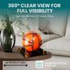 Better Display Cases Acrylic Display Case for Collectibles, Full Size Soccer Ball Display Case, Orange Risers & Black Base, Handcrafted Showcase Box.DIM;9.75" L x 9.75" W x 9.75" H.(A027-OR) view 2