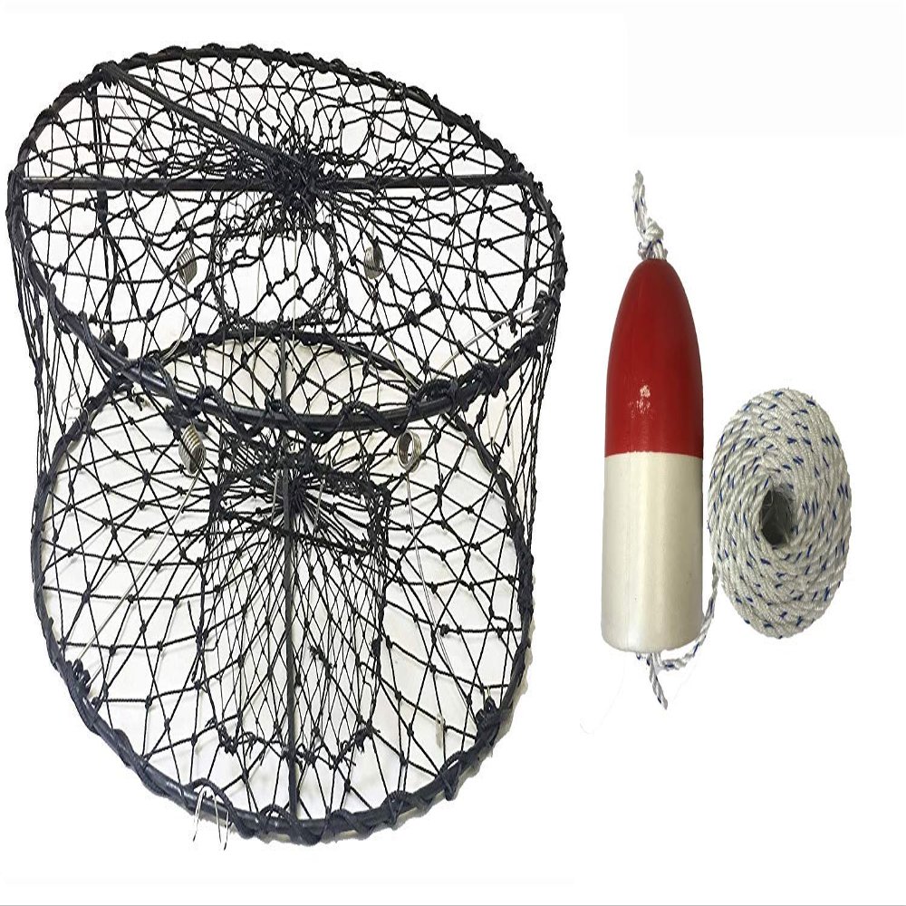 KUFA Sports Foldable Crab Trap with Float and Rope Combo (CT50+FWM103)