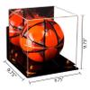 Better Display Cases Acrylic Display Case for Collectibles, Full Size Soccer Ball Display Case, Orange Risers & Black Base, Handcrafted Showcase Box.DIM;9.75" L x 9.75" W x 9.75" H. (A027-OR) view 2