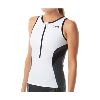 TYR TCOFN6A135M Women's Comp Singlet White/Gray M