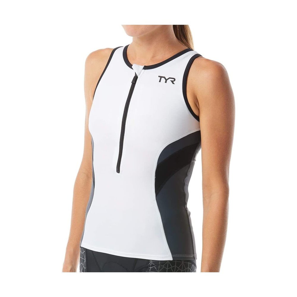 TYR TCOFN6A135M Women's Comp Singlet White/Gray M