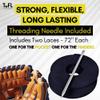 TOFL Softball and Baseball Mitt Lace Kit | 2 Leather Laces with Lacing Needle for Catchers Glove | Dark Navy Blue view 2