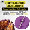 TOFL Softball and Baseball Glove Lace Kit | Mitt Lace Glove Repair Lacing Kit | 2 Leather Laces with Lacing Needle for Catchers Glove| Magenta view 2