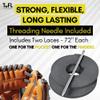 TOFL Softball and Baseball Glove Lace Kit | Mitt Lace Glove Repair Lacing Kit | 2 Leather Laces with Lacing Needle for Catchers Glove| Smokey Gray view 2