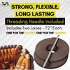 TOFL Softball and Baseball Mitt Lace Kit | 2 Leather Laces with Lacing Needle for Catchers Glove | Brown view 2