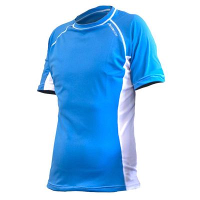Sharkskin Rapid Dry Range Short Sleeve, Blue/White, Size: Small