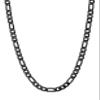 U7 Black Necklaces Chain 5mm Stainless Steel Black Metal Plated Figaro Chain Necklace 16 Inch Choker for Men Women view 1