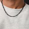 U7 Black Necklaces Chain 5mm Stainless Steel Black Metal Plated Figaro Chain Necklace 16 Inch Choker for Men Women view 2