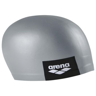 Arena Unisex Adult Logo Molded Silicone Training Swim Cap for Intensive Swimming Reduced Drag Durable Wrinkle Free Fit, Gray