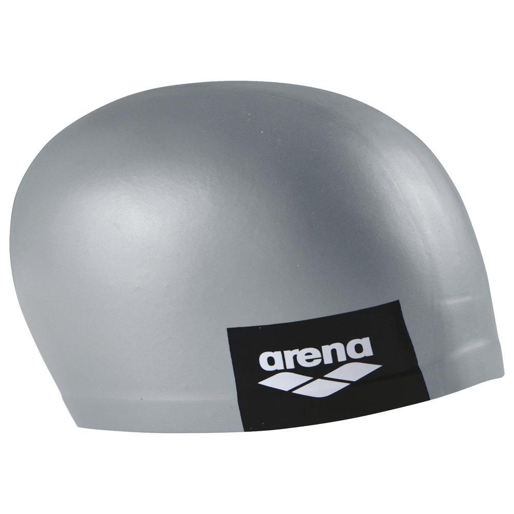 Arena Unisex Adult Logo Molded Silicone Training Swim Cap for Intensive Swimming Reduced Drag Durable Wrinkle Free Fit, Gray