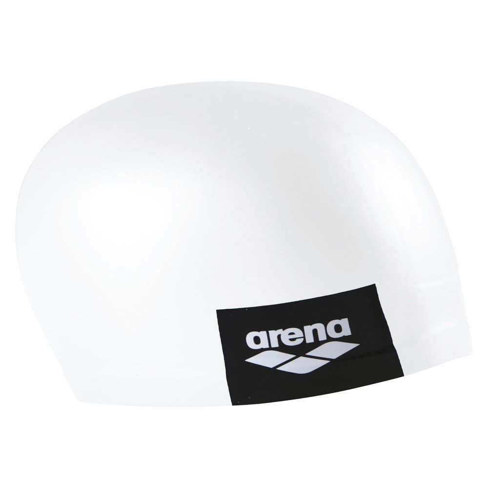 Arena Unisex Adult Logo Molded Silicone Training Swim Cap for Intensive Swimming Reduced Drag Durable Wrinkle Free Fit, White