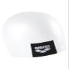 Arena Unisex Adult Logo Molded Silicone Training Swim Cap for Intensive Swimming Reduced Drag Durable Wrinkle Free Fit, White view 1