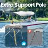 KING BIRD 3-4 Bow Bimini Boat Top Cover Sun Shade Boat Canopy Waterproof 1 Inch Stainless Aluminum Frame 46" Height with Rear Support Poles and Storage Boot 6 Colors -11 Sizes view 4