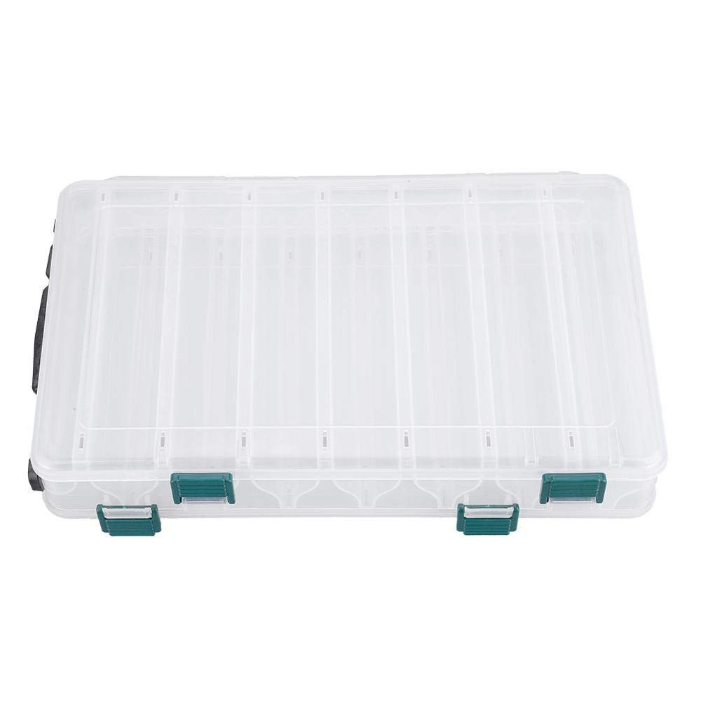 Tbest Double Sided Tackle Box,Lure Box,Lure Holder Hooks Lure Baits Storage Box Fishing Accessories Boxes Storage Containers Large Capacity Accessory(14 Slots)