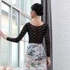 118141010 White Lace Long Sleeve Ballet Leotards Girls Adult Leotard (S 160, Black) view 2