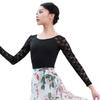 118141010 White Lace Long Sleeve Ballet Leotards Girls Adult Leotard (XL 175, Black) view 1