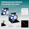Better Display Cases Acrylic Display Case for Collectibles, Full Size Soccer Ball Display Case, Blue Risers & Black Base, Handcrafted Showcase Box.DIM;9.75" L x 9.75" W x 9.75" H. (A027-BLR) view 4