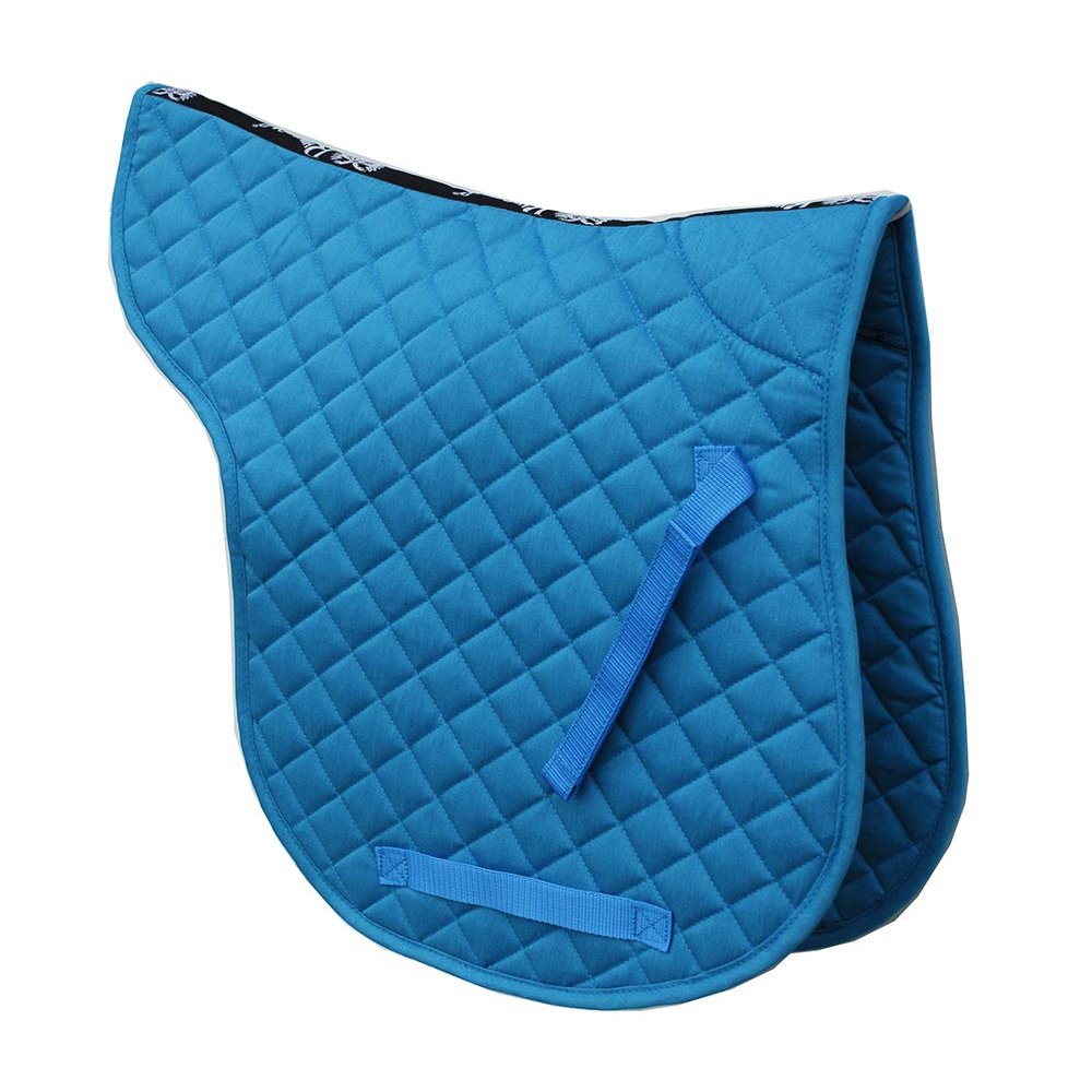Rhinegold Cotton Quilted Numnah-Full-Turquoise