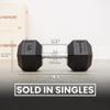 Synergee 50 LB Rubber Encased Hex Dumbbells with Chrome Handle. Sold Individually All Purpose Weights for Strength & Conditioning Training. view 3