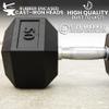 Synergee 50 LB Rubber Encased Hex Dumbbells with Chrome Handle. Sold Individually All Purpose Weights for Strength & Conditioning Training. view 4
