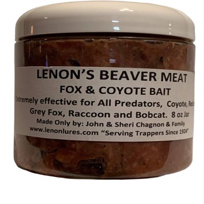 Lenon Lures Beaver Meat Fox and Coyote Bait - 8 oz Plastic Jar