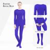 SUPRNOWA Women's Jumpsuit Crew Neck Full Body Unitard Spandex Footed Long Sleeve Bodysuit Unisex Zipper Back (Small, Royal Blue New (Footed)) view 4