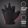 5307 Womens Designer Workout Gloves | Low Sweat Diamond Mesh Fabric w/ Grip-Lock Silicone Palm (Pink, Small) view 3