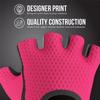 5307 Womens Designer Workout Gloves | Low Sweat Diamond Mesh Fabric w/ Grip-Lock Silicone Palm (Pink, Small) view 4