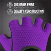 5307 Womens Designer Workout Gloves | Low Sweat Diamond Mesh Fabric w/ Grip-Lock Silicone Palm (Purple, X-Small) view 4