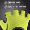 5307 Womens Designer Workout Gloves | Low Sweat Diamond Mesh Fabric w/ Grip-Lock Silicone Palm (Green, Large) view 4