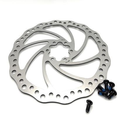 Bike & bicycle rotor replacement 180mm rotor mountain bike & road stainless steel. Compatible with most 6 bolts rotors. For OEM brakes for high braking power and quiet stops. (180mm DR3)
