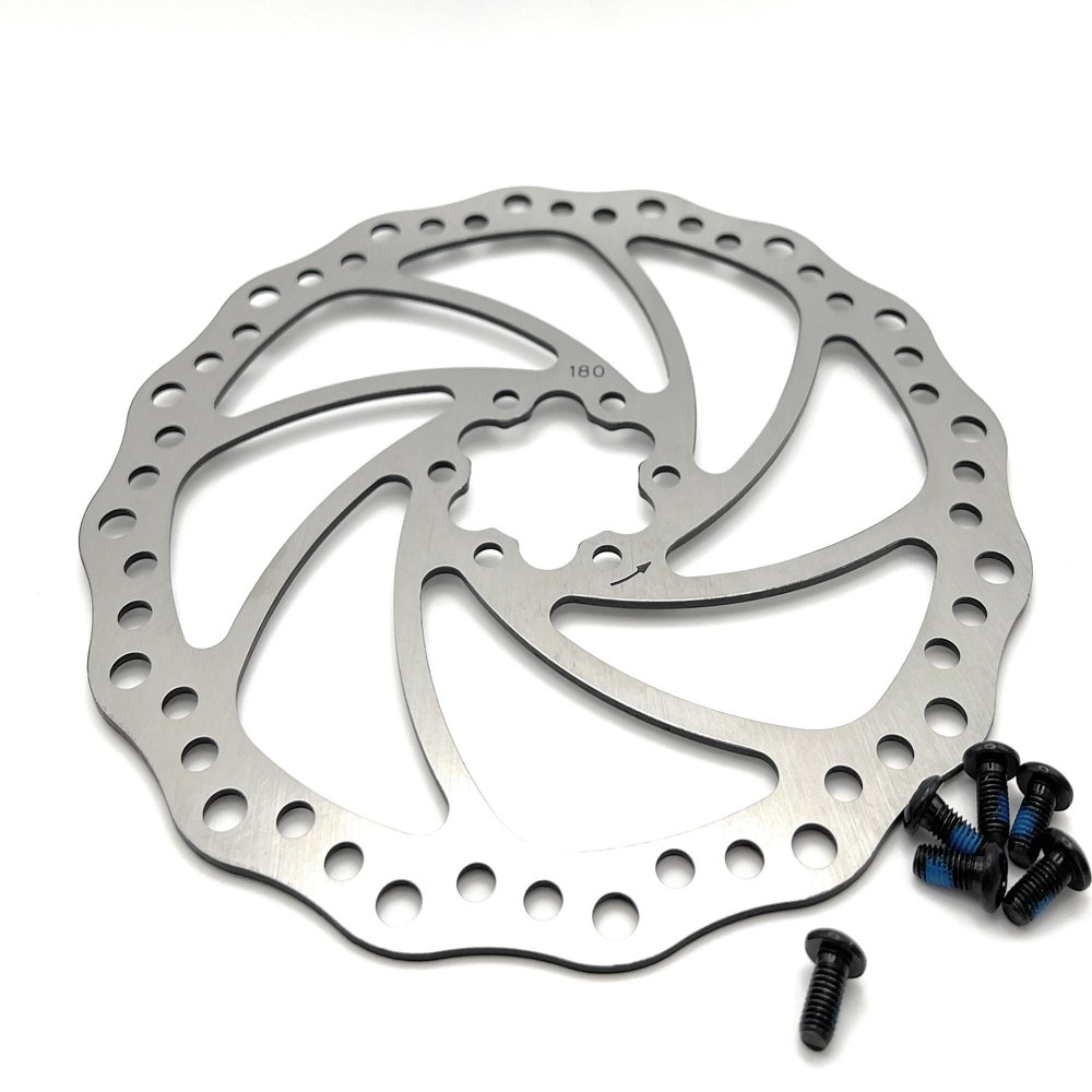 Bike & bicycle rotor replacement 180mm rotor mountain bike & road stainless steel. Compatible with most 6 bolts rotors. For OEM brakes for high braking power and quiet stops. (180mm DR3)