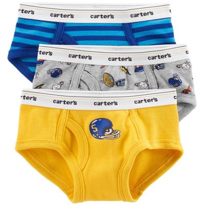Carter's 3-Pack Cotton Briefs Yellow Sports-2-3 Print