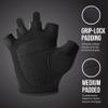 5307 Womens Designer Workout Gloves | Low Sweat Diamond Mesh Fabric w/ Grip-Lock Silicone Palm (Black, Medium) view 3