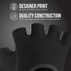 5307 Womens Designer Workout Gloves | Low Sweat Diamond Mesh Fabric w/ Grip-Lock Silicone Palm (Black, Medium) view 4