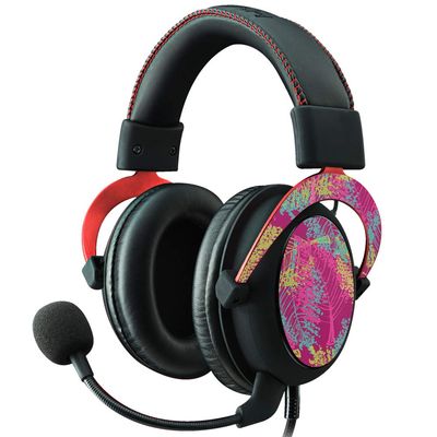 MightySkins Skin Compatible with Kingston HyperX Cloud II Gaming Headset - Magenta Summer | Protective, Durable, and Unique Vinyl Decal wrap Cover | Easy to Apply, Remove | Made in The USA