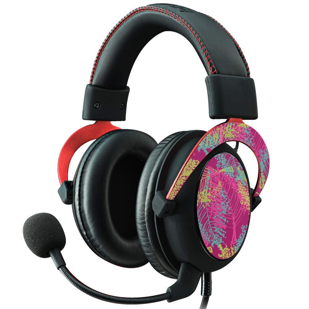 MightySkins Skin Compatible with Kingston HyperX Cloud II Gaming Headset - Magenta Summer | Protective, Durable, and Unique Vinyl Decal wrap Cover | Easy to Apply, Remove | Made in The USA