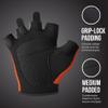 5307 Womens Designer Workout Gloves | Low Sweat Diamond Mesh Fabric w/ Grip-Lock Silicone Palm (Orange, Small) view 3