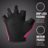5307 Womens Designer Workout Gloves | Low Sweat Diamond Mesh Fabric w/ Grip-Lock Silicone Palm (Pink, Large) view 3