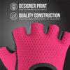 5307 Womens Designer Workout Gloves | Low Sweat Diamond Mesh Fabric w/ Grip-Lock Silicone Palm (Pink, Large) view 4