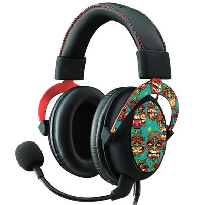 MightySkins Skin Compatible with Kingston HyperX Cloud II Gaming Headset - Crazy Tikis | Protective, Durable, and Unique Vinyl Decal wrap Cover | Easy to Apply, Remove | Made in The USA