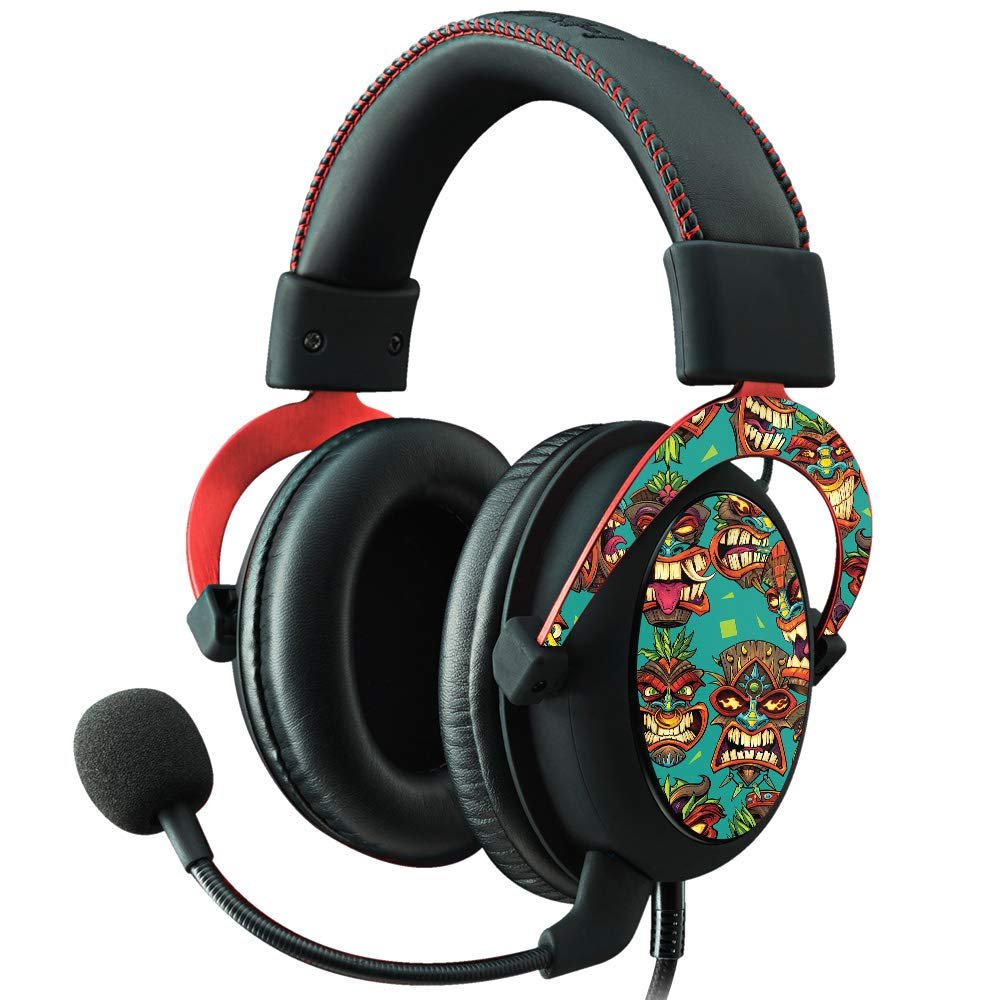 MightySkins Skin Compatible with Kingston HyperX Cloud II Gaming Headset - Crazy Tikis | Protective, Durable, and Unique Vinyl Decal wrap Cover | Easy to Apply, Remove | Made in The USA