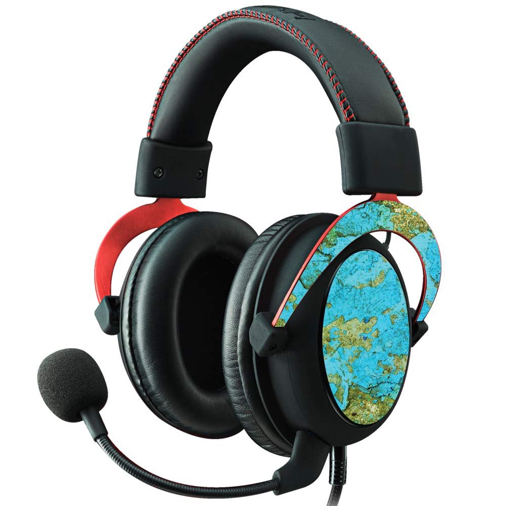 MightySkins Skin Compatible with Kingston HyperX Cloud II Gaming Headset - Teal Marble | Protective, Durable, and Unique Vinyl Decal wrap Cover | Easy to Apply, Remove | Made in The USA