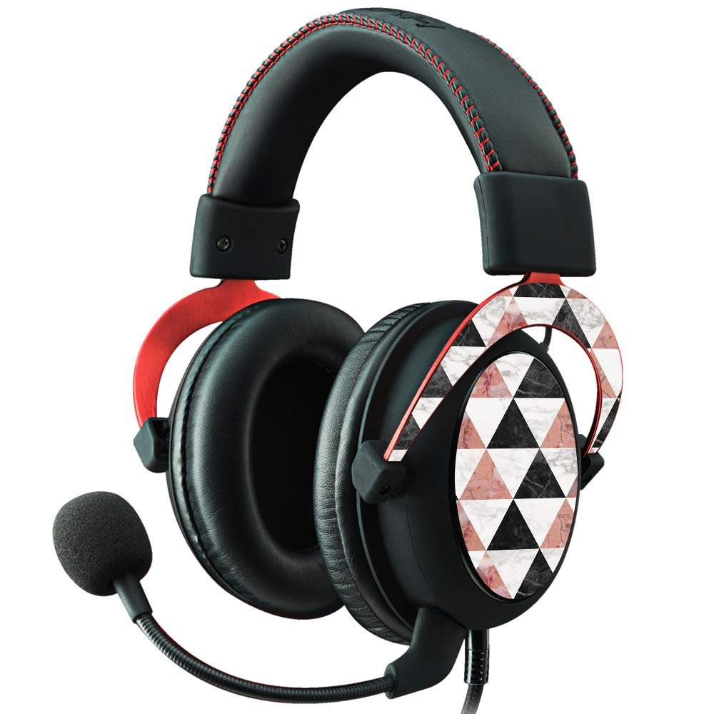 MightySkins Skin Compatible with Kingston HyperX Cloud II Gaming Headset - Marble Pyramids | Protective, Durable, and Unique Vinyl Decal wrap Cover | Easy to Apply, Remove | Made in The USA
