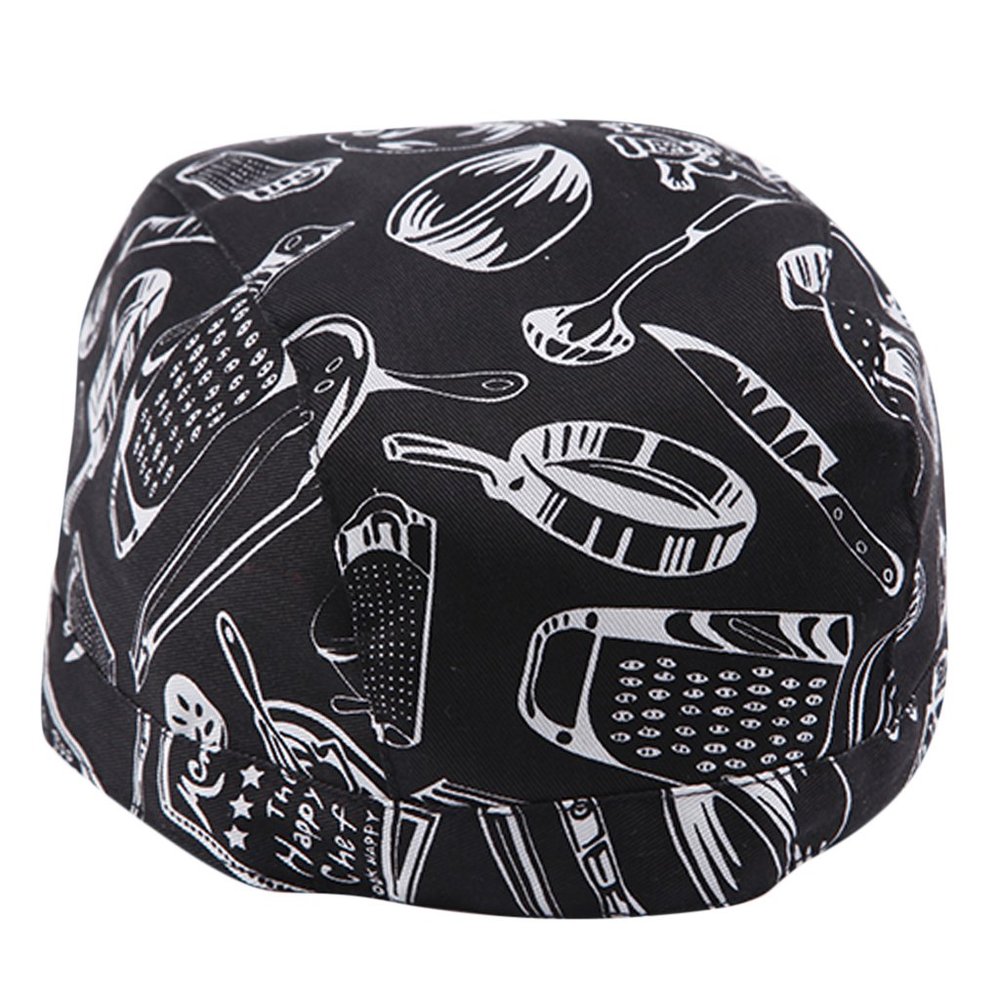 Almencla Chefs Skull Cap Women Catering Clubber,Cooks,Butchers Uniform Hat, Print, as described