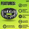Loudmouth Football Mouth Guard - 3D Chrome Beast Football Mouthpiece, Fits Adult & Youth Ages 5+, Accessories Mouth Guard (3D Beast - Chrome Black/Silver) view 3