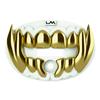Loudmouth Football Mouth Guard - 3D Chrome Beast Football Mouthpiece, Fits Adult & Youth Ages 5+, Accessories Mouth Guard (3D Beast - Chrome White/Gold) view 1