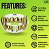 Loudmouth Football Mouth Guard - 3D Chrome Beast Football Mouthpiece, Fits Adult & Youth Ages 5+, Accessories Mouth Guard (3D Beast - Chrome White/Gold) view 3
